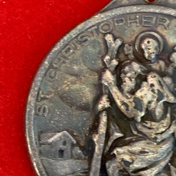 Vintage St. Christopher Protect Us & S.S. Giovanni XXIII Italy Silver Pendant - Picture 3 of 9